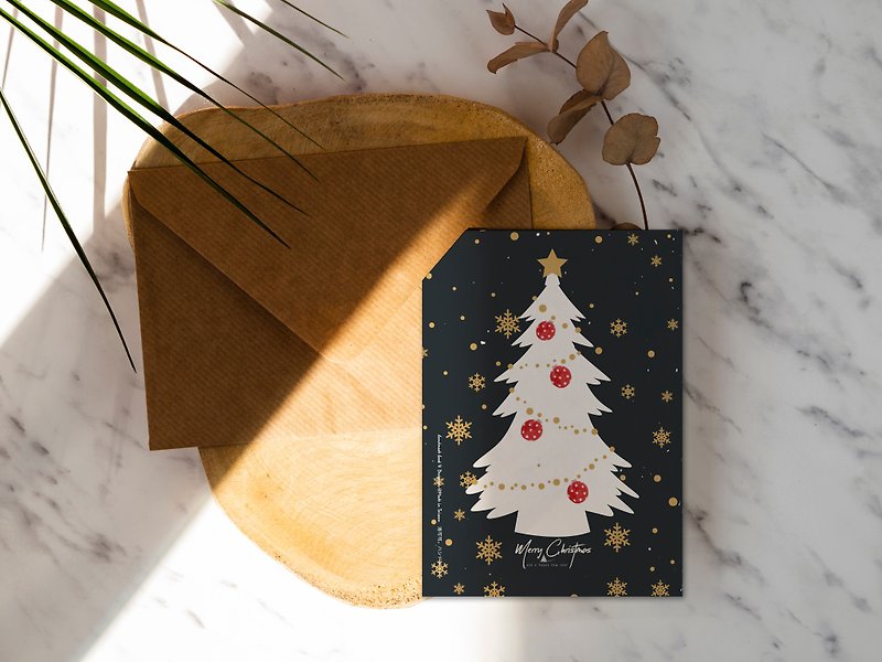 夜晚的白色圣诞树【CM17005】洛可可草莓 WELKIN手创明信片 - 卡片/明信片 - 纸 
