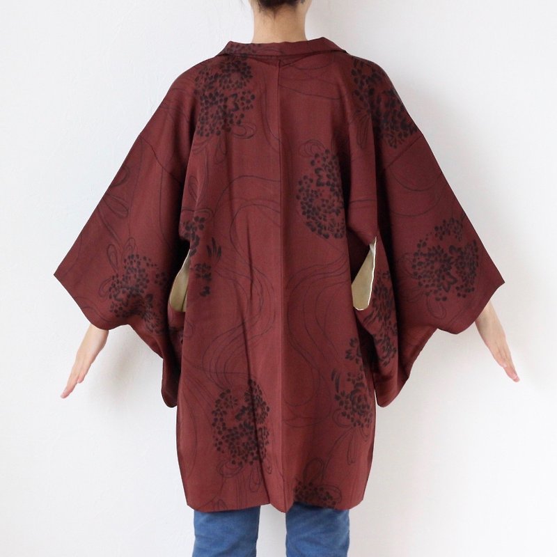 elegant kimono, floral haori, Japanese silk kimono, Japanese kimono /3409 - 女装休闲/机能外套 - 丝．绢 紫色