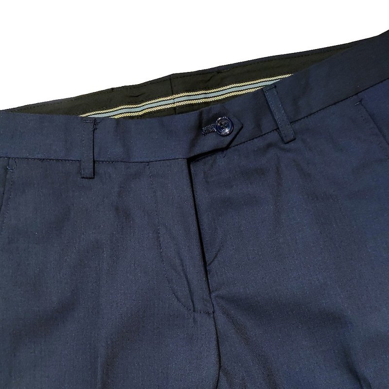 人字纹窄版西装裤-HB-3588 - 男士长裤 - 其他人造纤维 蓝色