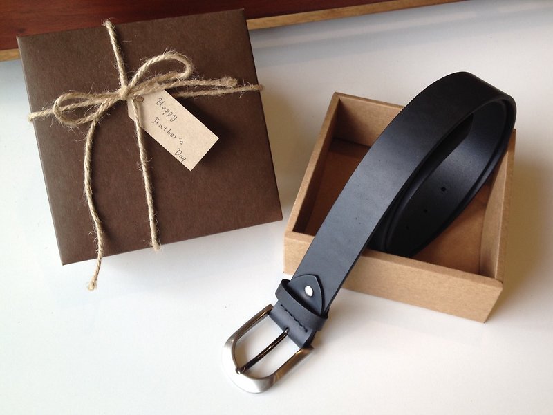 订制款绅士皮带礼盒 经典黑（意大利植鞣牛皮、手工限量） - 腰带/皮带 - 真皮 黑色