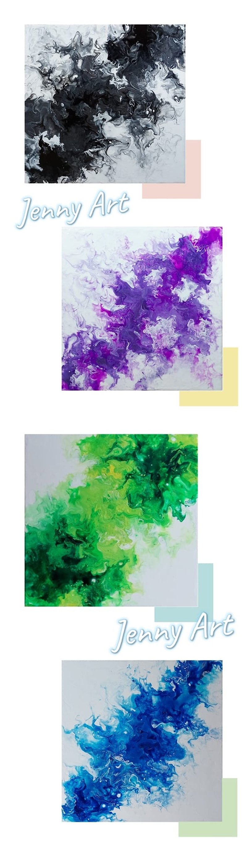 四联幅优惠组合 无框画 压克力画 抽象画 - 海报/装饰画/版画 - 其他材质 多色