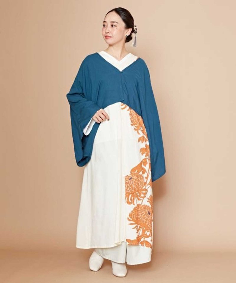 【热门预购】和风菊花罩衫连身裙 防晒 羽织 套装 (4色) 7IA-3101 - 洋装/连衣裙 - 其他材质 