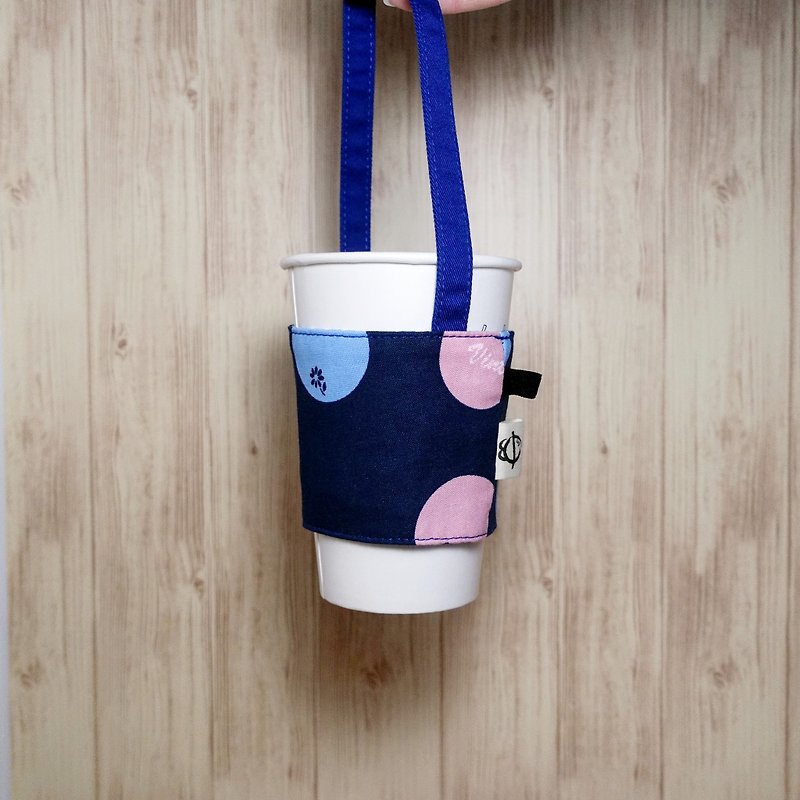Bao普普风环保饮料提袋 - 随行杯提袋/水壶袋 - 棉．麻 蓝色