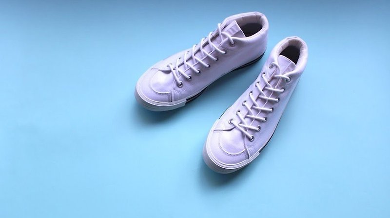 【 RFW】BAGEL-MID STANDARD　休闲鞋 - 男款休闲鞋 - 棉．麻 白色