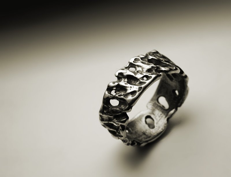 粗旷岩石质感戒指 - 戒指 - 其他金属 银色