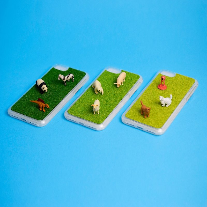 Shibaful PLAY with Animal for iPhone7/8 &7/8 Plus Shibaful 防摔草皮手機殼 with 動物微型 - 手机壳/手机套 - 其他材质 绿色