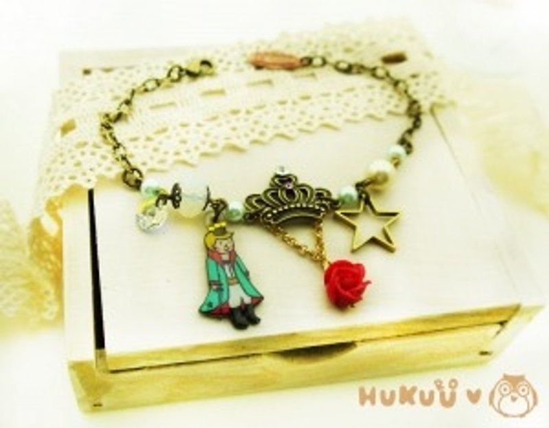 §HUKUROU§小王子皇冠玫瑰手链(古铜/金色) - 手链/手环 - 塑料 