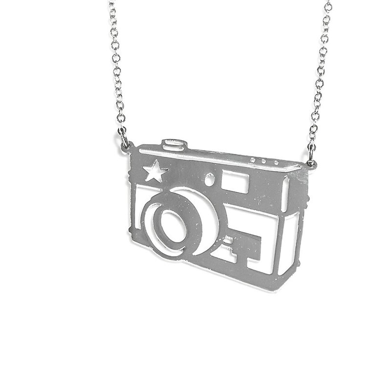 Graphic small cute camera pendant - 项链 - 其他金属 银色