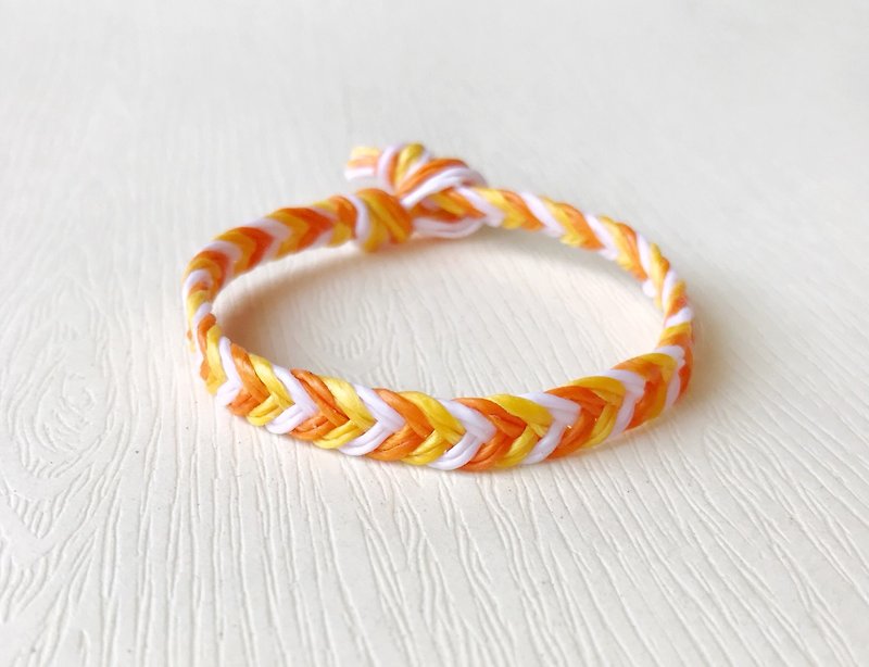欢乐的色彩 -蚕丝蜡线 / 手工编织手环 - 手链/手环 - 防水材质 橘色