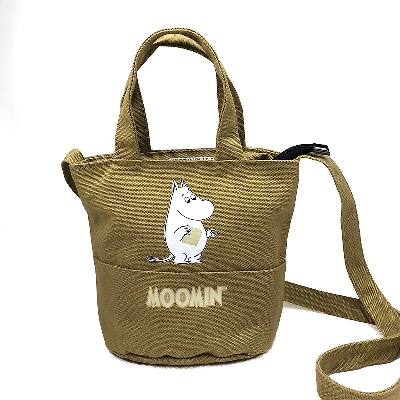 Moomin噜噜米授权-迷你包(卡其),AE03 - 侧背包/斜挎包 - 棉．麻 白色
