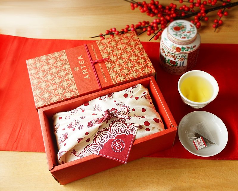 吉３款精品乌龙茶礼盒/包裹巾系列(手采手制茶3gX20) - 茶 - 其他材质 红色