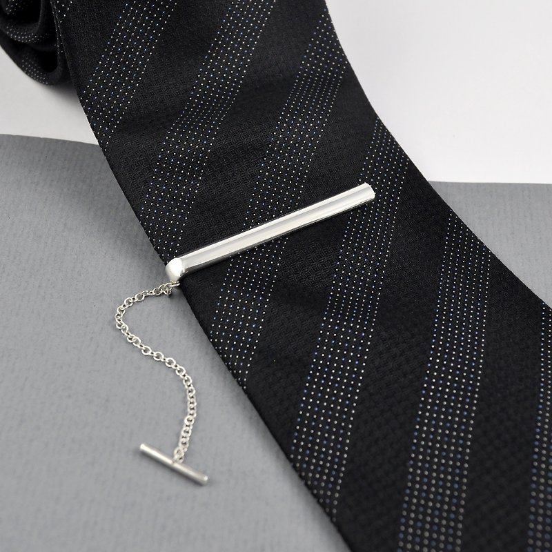 弧面领带夹 925纯银 - 领带/领带夹 - 纯银 银色