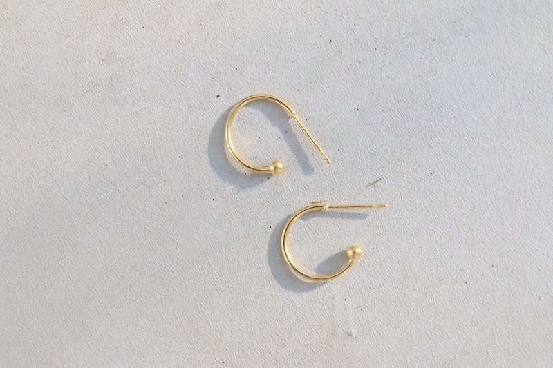 圆形 黄铜 耳环 1074 抢眼 - 耳环/耳夹 - 其他金属 金色