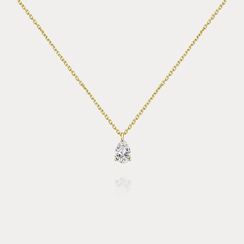 Promise | 0.25ct 水滴钻石 (Pear Cut梨型切割) 天然钻石18K项链 - 项链 - 钻石 白色