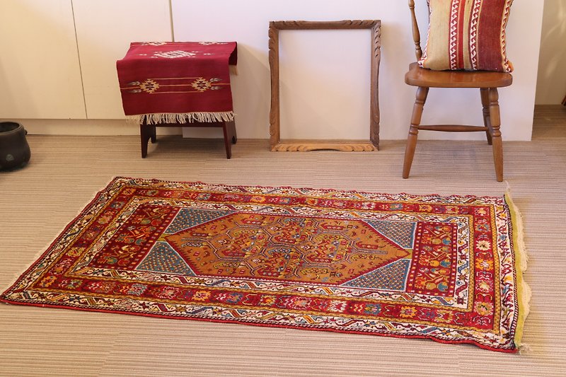 special wool carpet hand woven rug Turkish kilim 167×103cm - 被子/毛毯 - 其他材质 红色