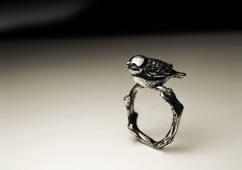 麻雀树枝银戒指 - 戒指 - 其他金属 银色