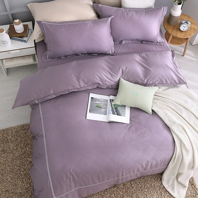 (特大)返真-迷情紫-高质感60棉两用被床包四件组【6*7尺King 】 - 寝具 - 棉．麻 紫色