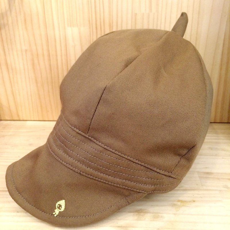 艺术画家帽(卡其色):法式浪漫小颜感 - 帽子 - 棉．麻 卡其色