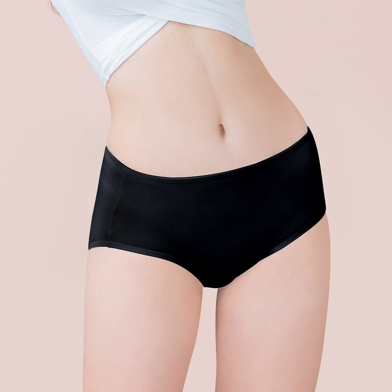 可兰霓Clany 台湾制丝蛋白中腰 M-XL内裤(质感黑 2152-63) - 女士内衣裤 - 环保材料 粉红色