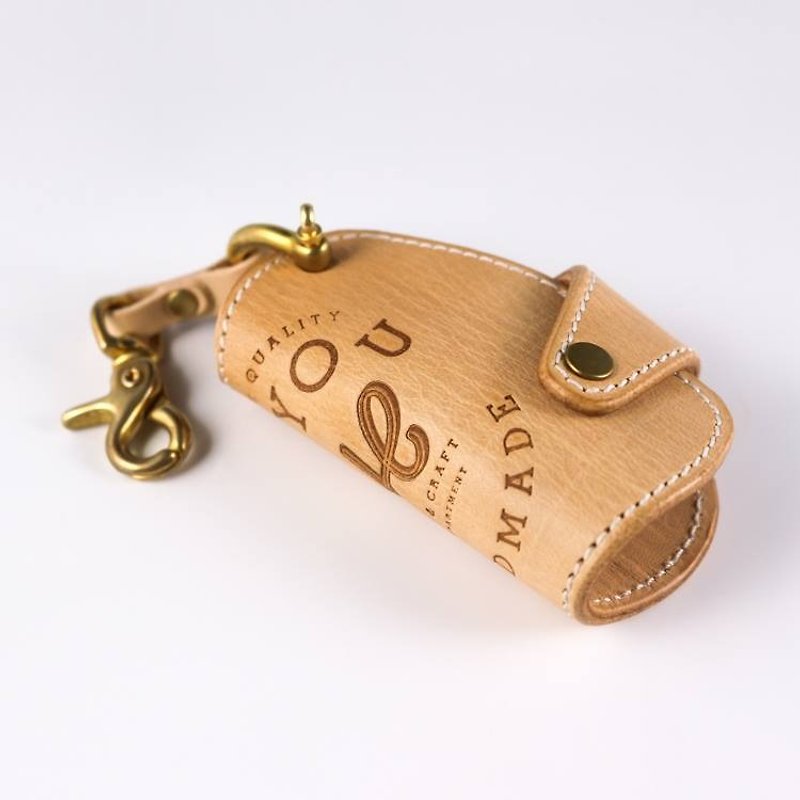 Leather Key Holder 皮革钥匙套-原色 - 钥匙链/钥匙包 - 真皮 透明