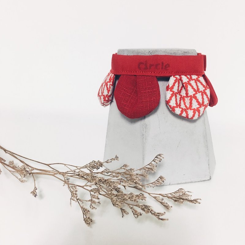 毛小孩一朵花领巾－圣诞限定限量版 - 项圈/牵绳 - 棉．麻 红色