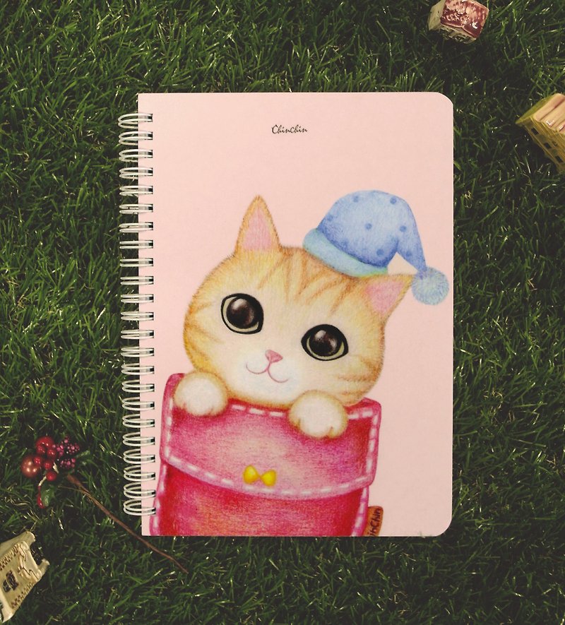 ChinChin 手绘猫咪笔记本 - 口袋捣蛋猫 (赠明信片) - 笔记本/手帐 - 纸 粉红色