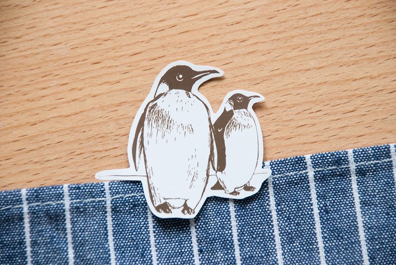 【动物系列】#8 单色企鹅 填色贴纸包 5张 - 贴纸 - 纸 白色