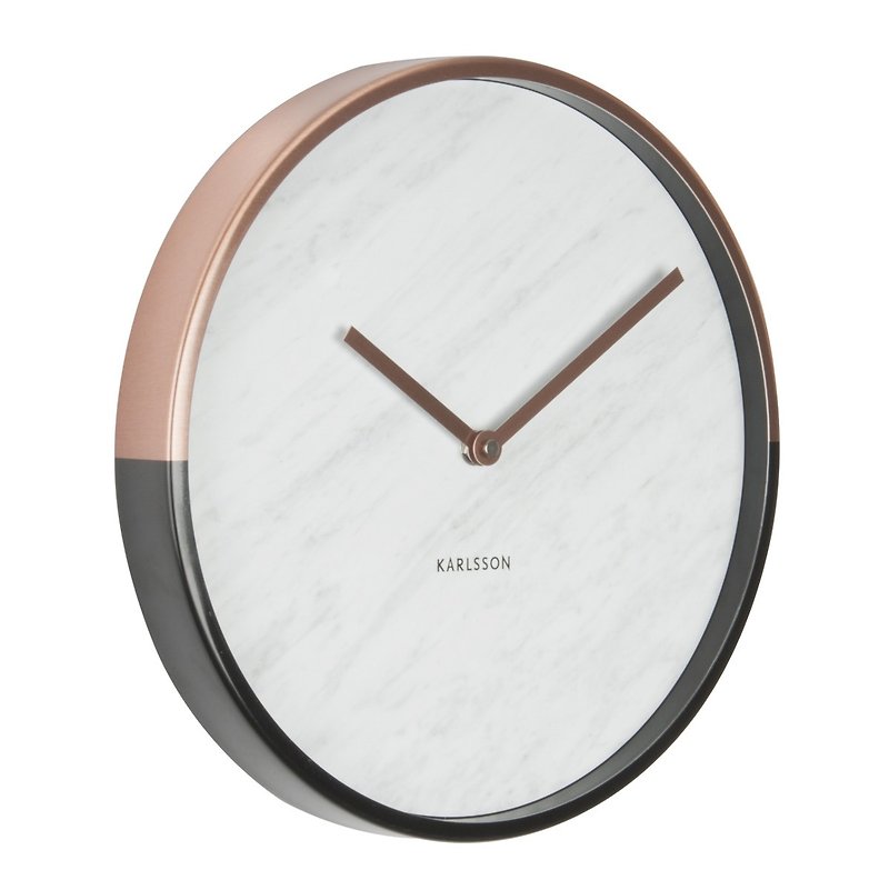 Karlsson, Wall clock Marble Delight copper white 云石纹铜框挂钟 - 时钟/闹钟 - 其他金属 白色