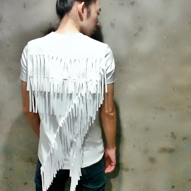 手剪流苏超弹性合身上衣(男) Ray77 Galaxy - 男装上衣/T 恤 - 聚酯纤维 白色