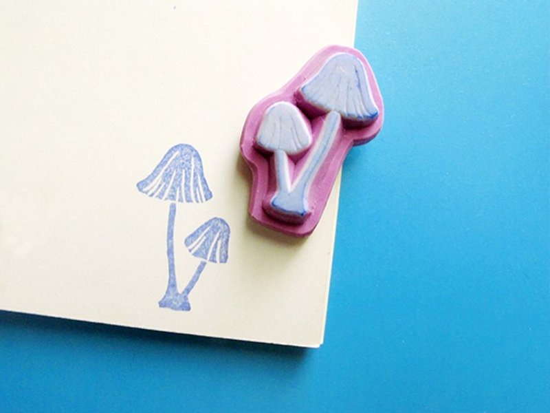 Apu手工章 可爱小蘑菇印章 手帐印章 - 印章/印台 - 橡胶 