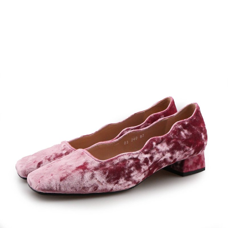 Ella Mirror Wave 天鹅绒高跟鞋 粉红色 - 女款休闲鞋 - 其他材质 粉红色