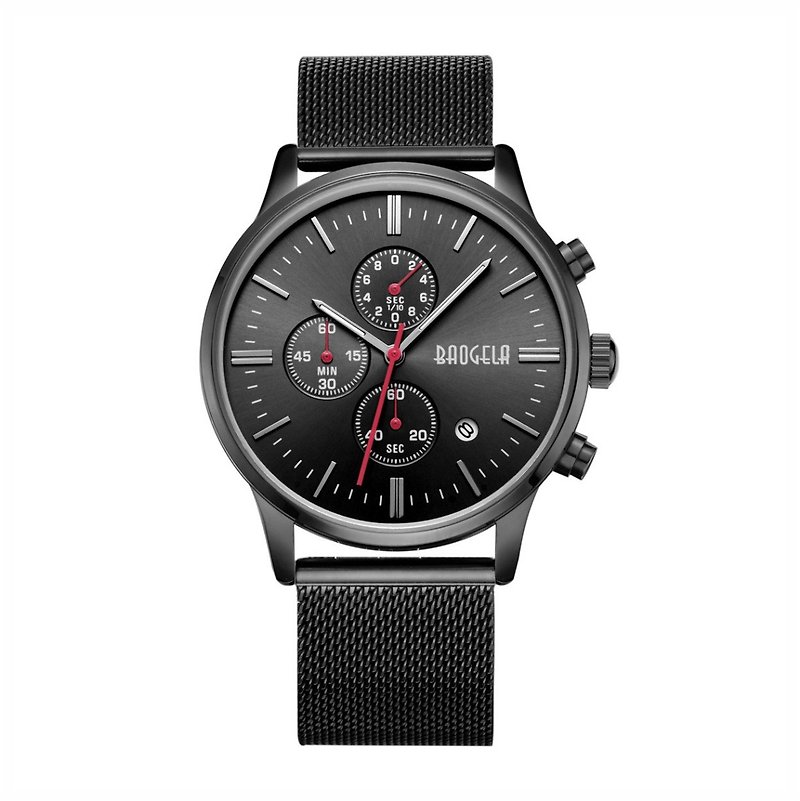 BAOGELA - STELVIO系列 黑表盘 / 米兰表带可调式 手表 - 女表 - 其他金属 黑色