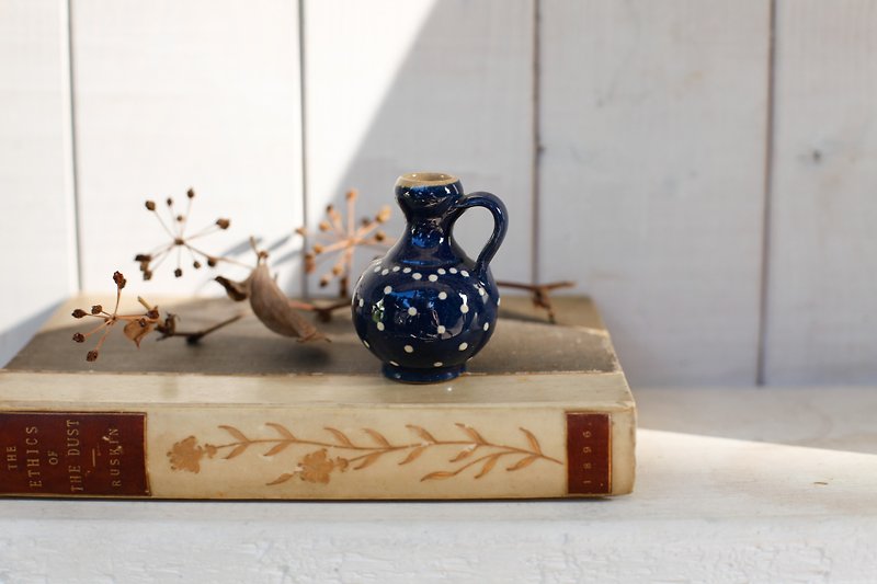 【好日恋物】德国VINTAGE/Bürgel-Keramik小花瓶花器 - 花瓶/陶器 - 陶 蓝色