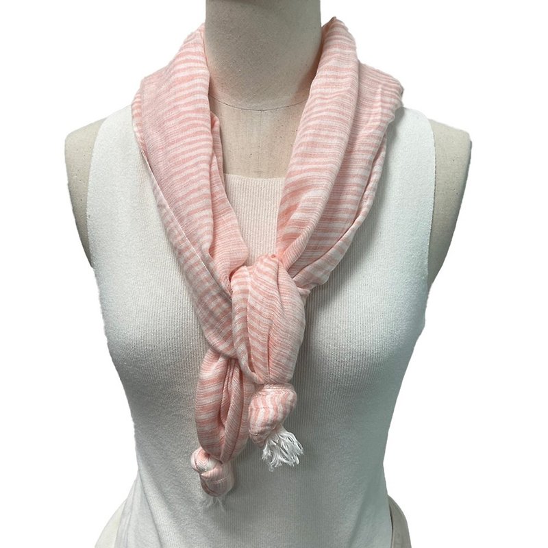 时尚丝巾披肩~冷气房必备随身物品雪纱袋收纳 - 丝巾 - 其他人造纤维 粉红色