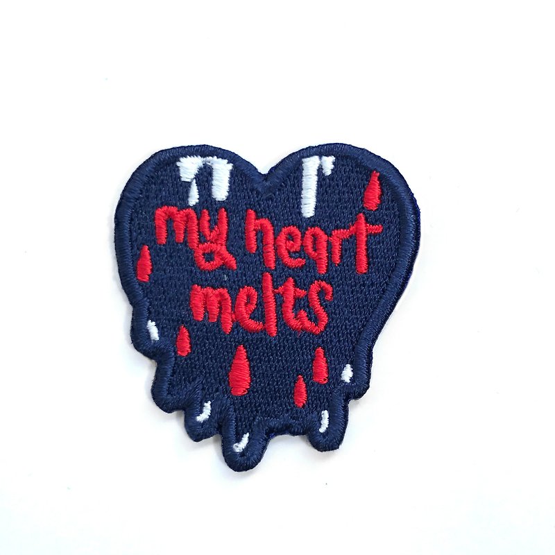 My heart melts - 徽章/别针 - 绣线 蓝色