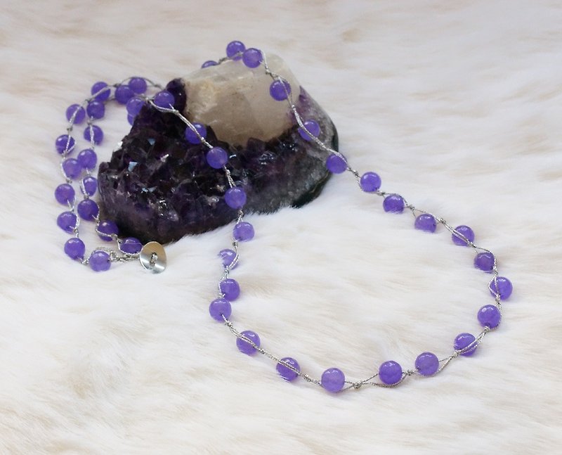 手工编织多用途半宝石项錬 - 项链 - 半宝石 紫色