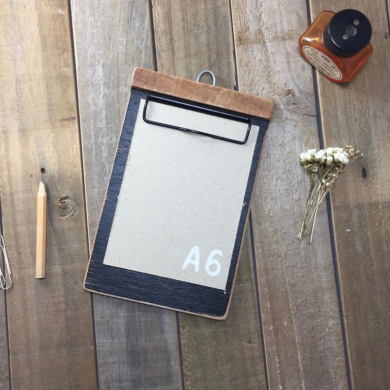 A6 黑色 手作 菜单夹 手写板 文件夹 - 文件夹/资料夹 - 木头 黑色