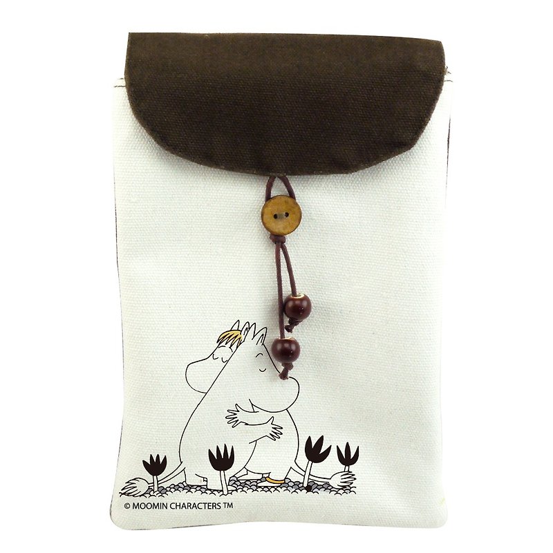 Moomin噜噜米授权-手机袋【有你在真好】( 肩背 ) - 侧背包/斜挎包 - 棉．麻 紫色