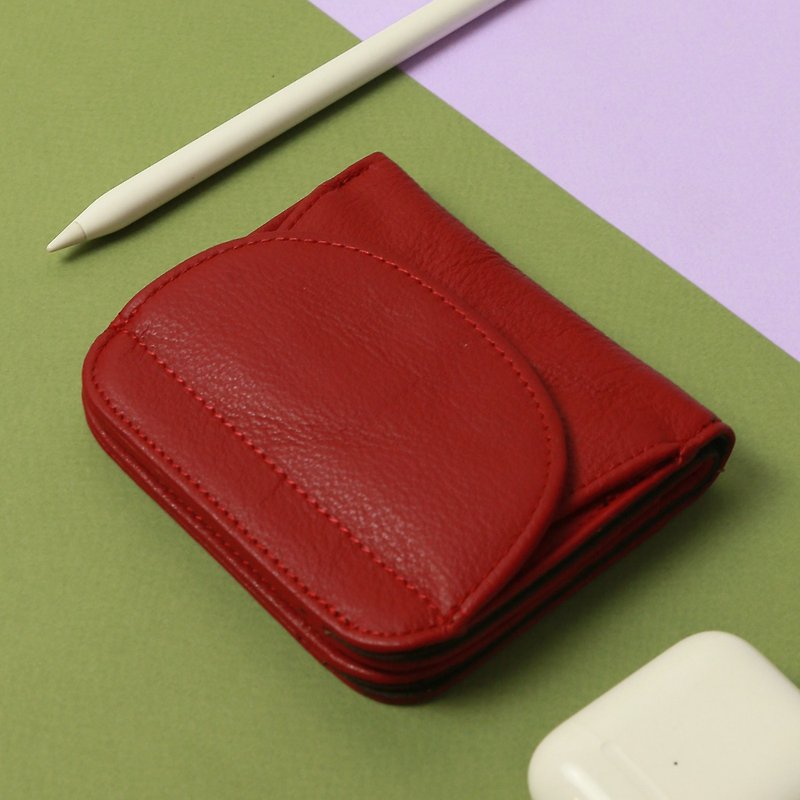 Small coin wallet model FLIP made of genuine leather in Red color from VOIDSHOP. - 皮夹/钱包 - 真皮 红色