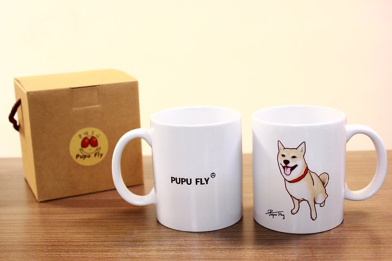 柴犬-坐姿---原创插画-马克杯-礼品定制-苍蝇星球-手创市集 - 咖啡杯/马克杯 - 瓷 