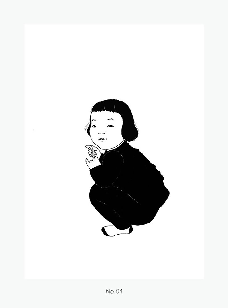 理想的小孩系列 复制画No.1 Risograph| SAKOSTUDIO - 海报/装饰画/版画 - 纸 白色