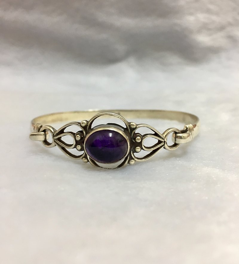 紫水晶 手环 尼泊尔 手工制 925纯银手环 - 手链/手环 - 宝石 
