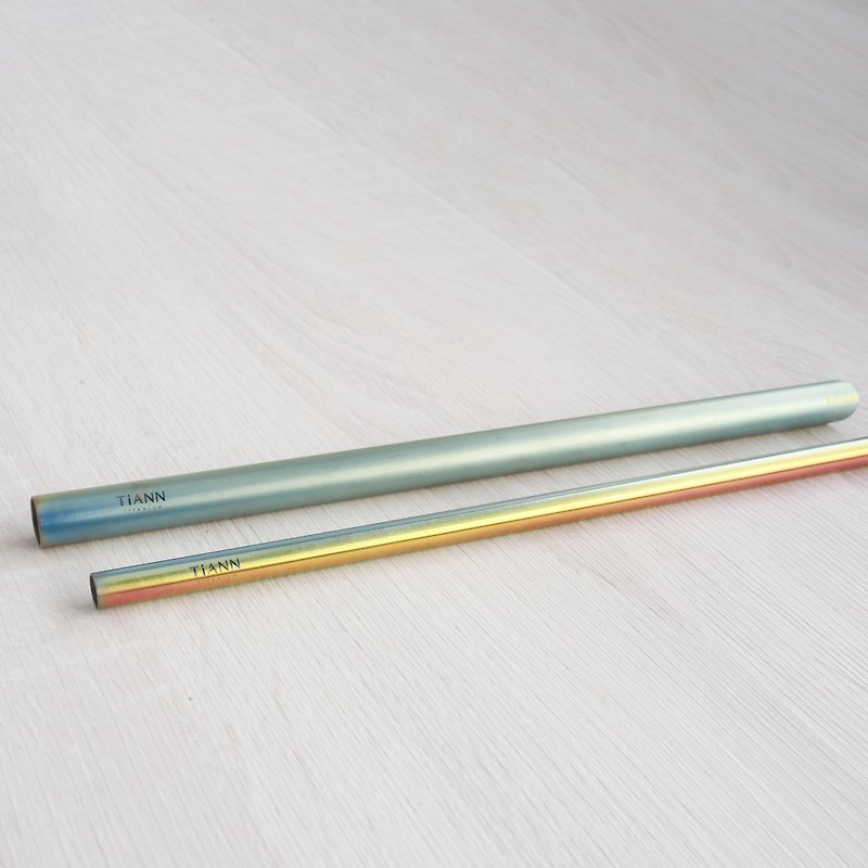 【钛吸管】纯钛环保吸管 素面极光款(8+12mm) 赠防水吸管套+刷子 - 环保吸管 - 其他金属 多色