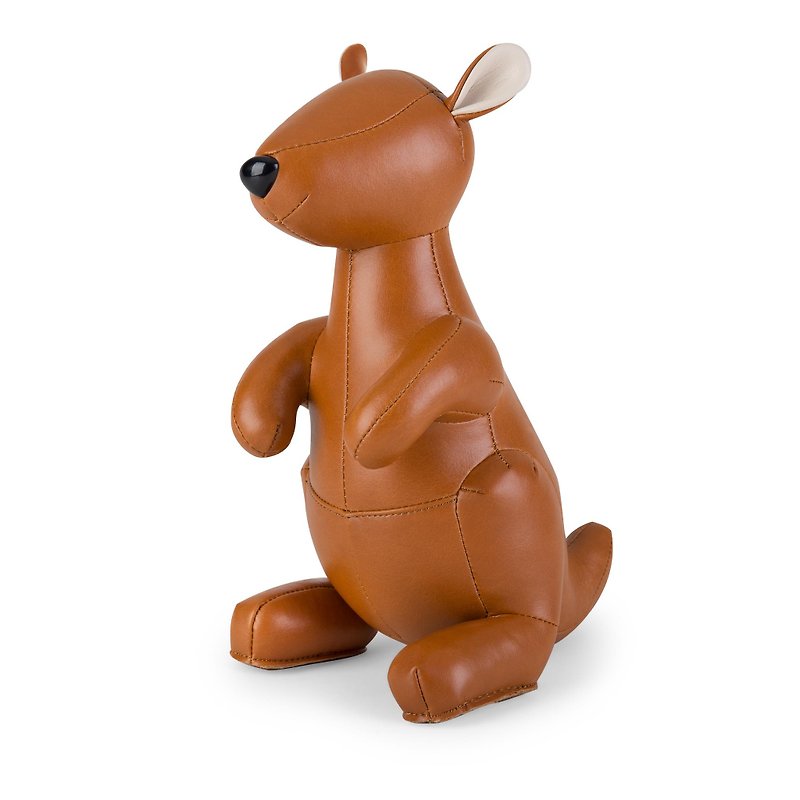 Zuny - Kangaroo Kurio 袋鼠造型动物书挡 - 摆饰 - 人造皮革 多色