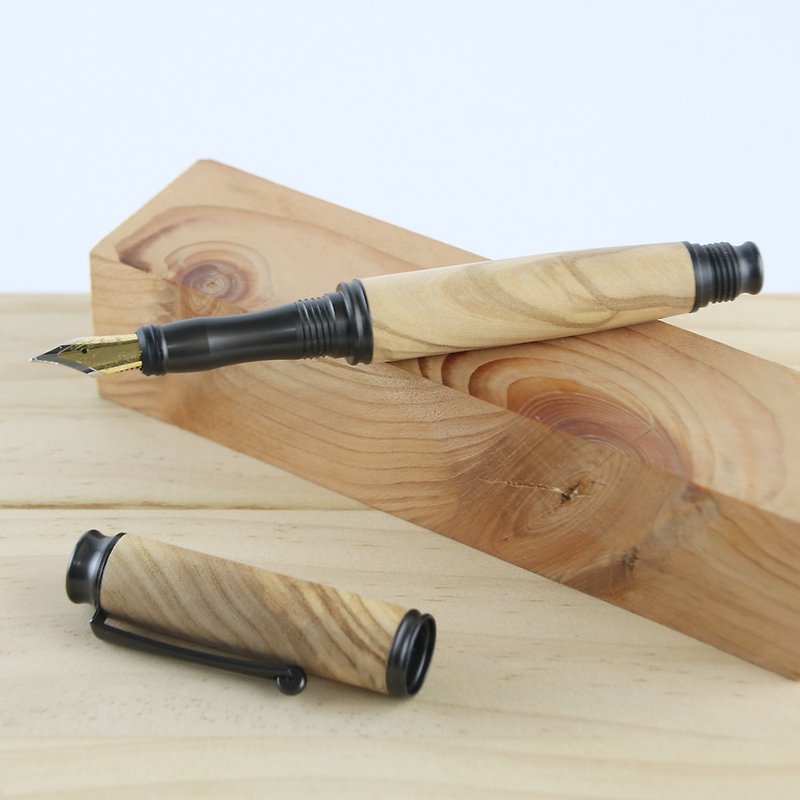 订制-旋盖式钢笔 / 橄榄木 - 钢笔 - 木头 卡其色