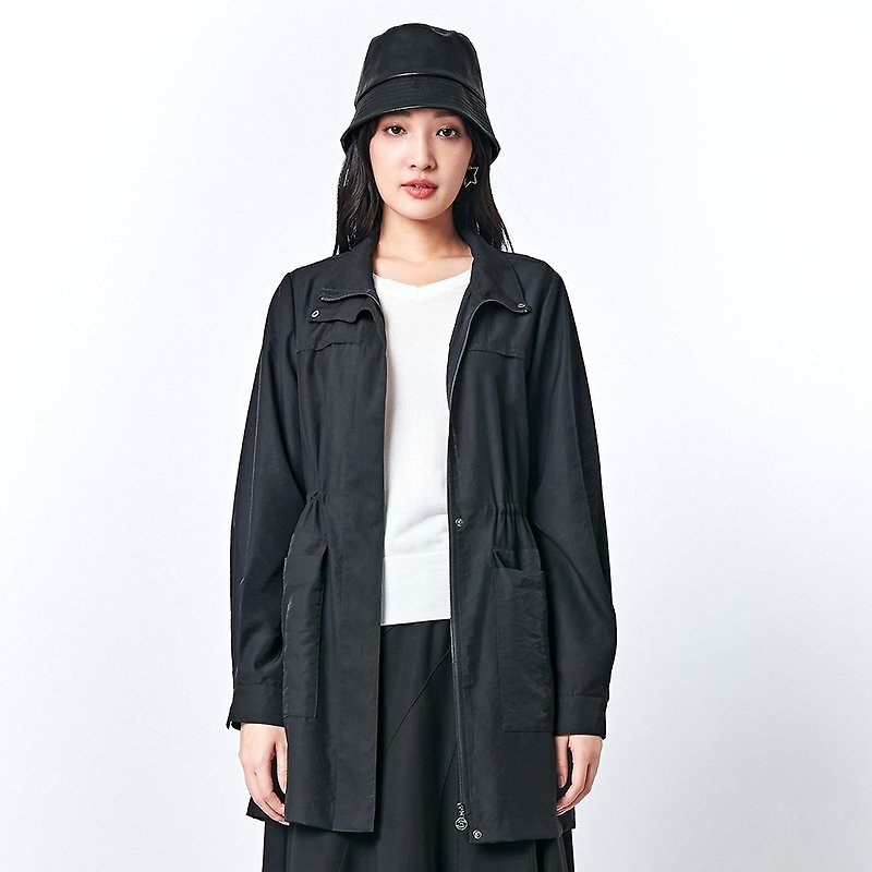 KeyWear 立体口袋拼接长袖外套-黑-0AF04038 - 女装休闲/机能外套 - 其他人造纤维 黑色