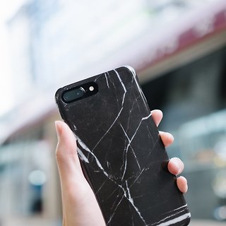 香港品牌 Sell Good 原创仿大理石质感 亮面硬壳 iPhone 手机壳 - 黑色