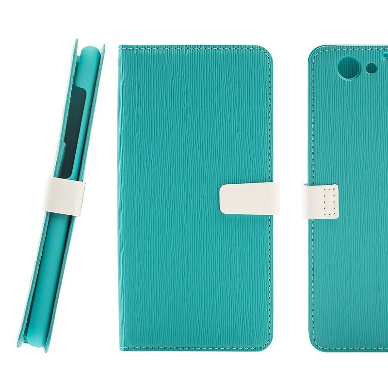 CASE SHOP HTC One A9s 木纹侧掀站立式皮套-蓝绿(4716779658408) - 其他 - 塑料 绿色