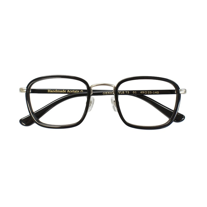 手工板材 复古方形眼镜框 - 眼镜/眼镜框 - 其他金属 黑色