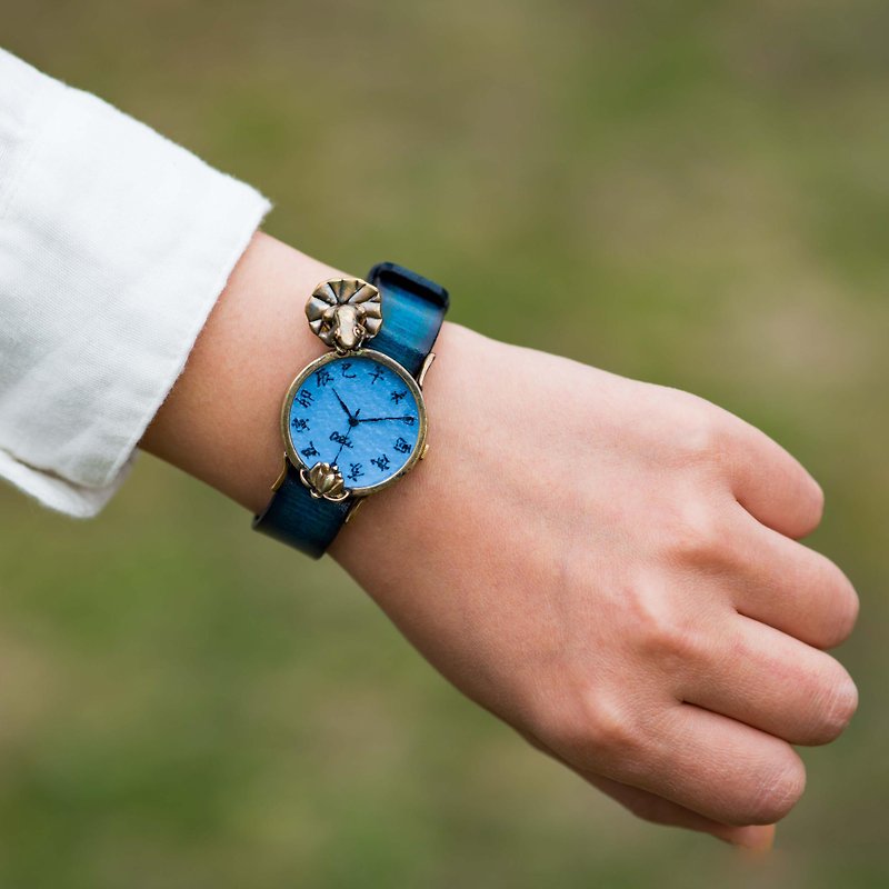 蓮、きれいね腕時計Mパステルブルー 江戸文字 - 女表 - 其他金属 蓝色